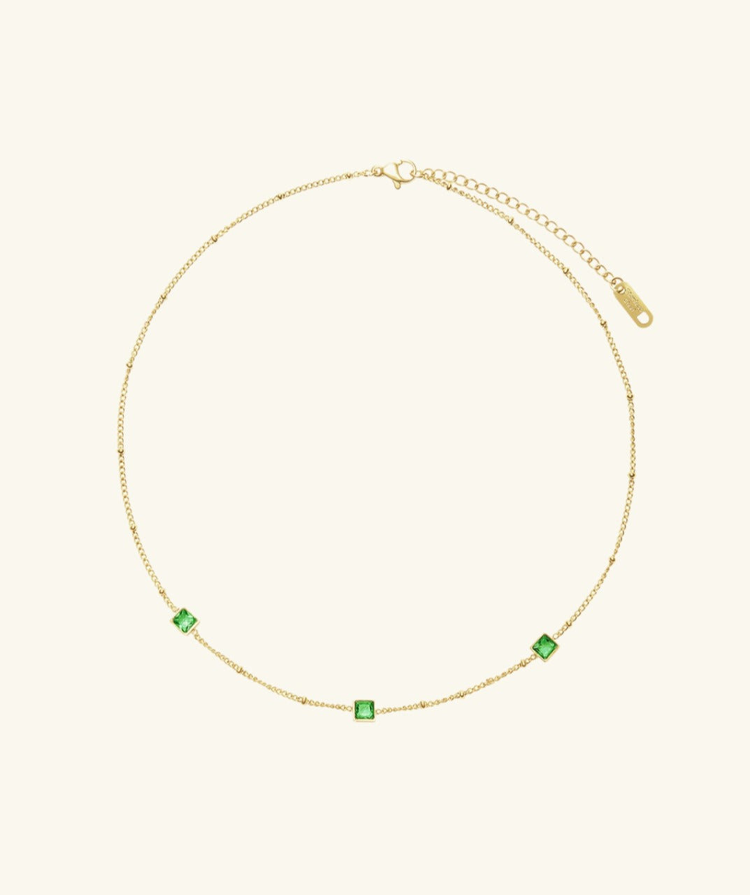 Tri-Tone Zircon Chain Necklace