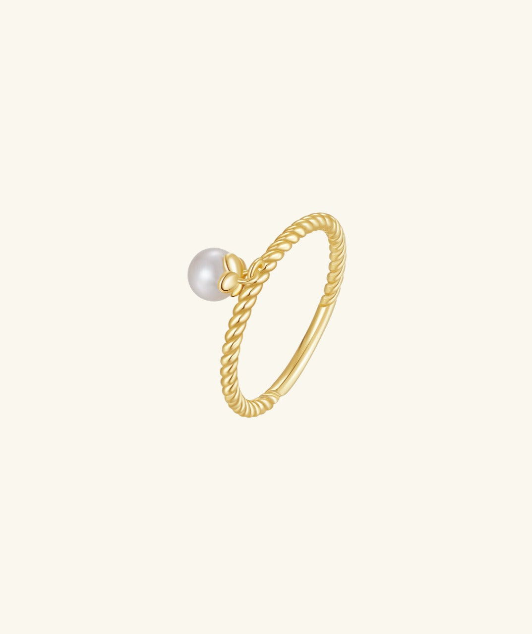 Twist Pearl Stackable Ring