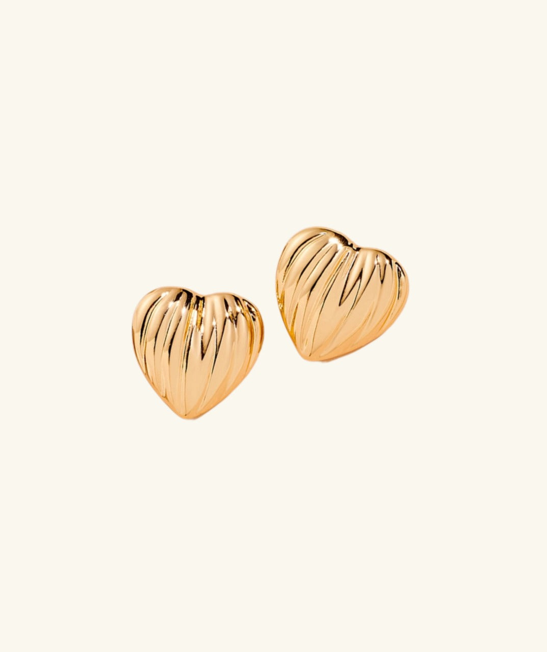 Textured Heart Stud Earrings