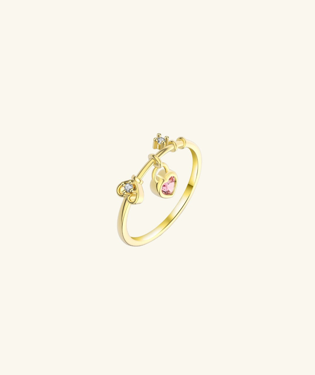 Heart Pendant Stackable Ring