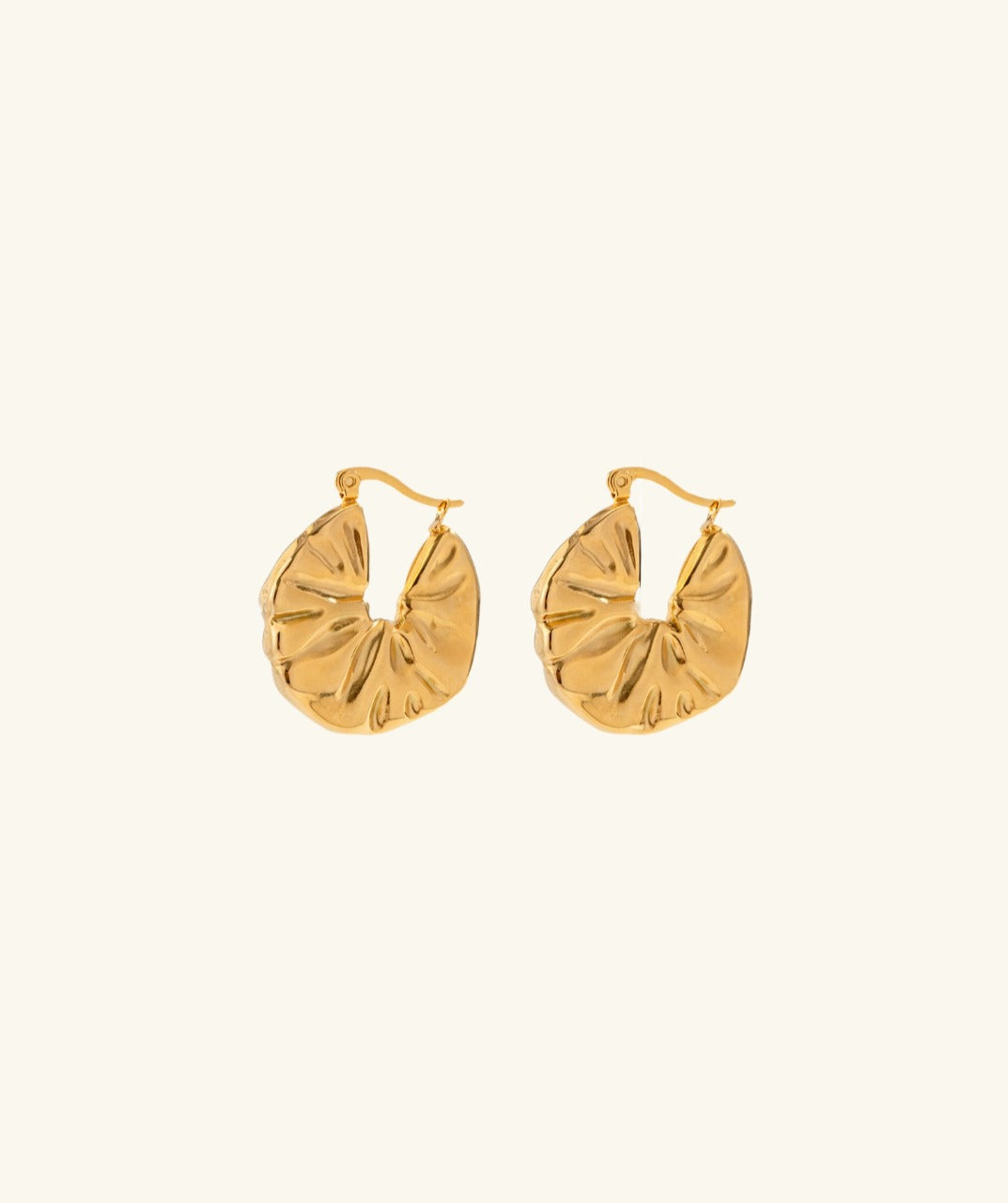 Leaf Pattern Hoop Earrings