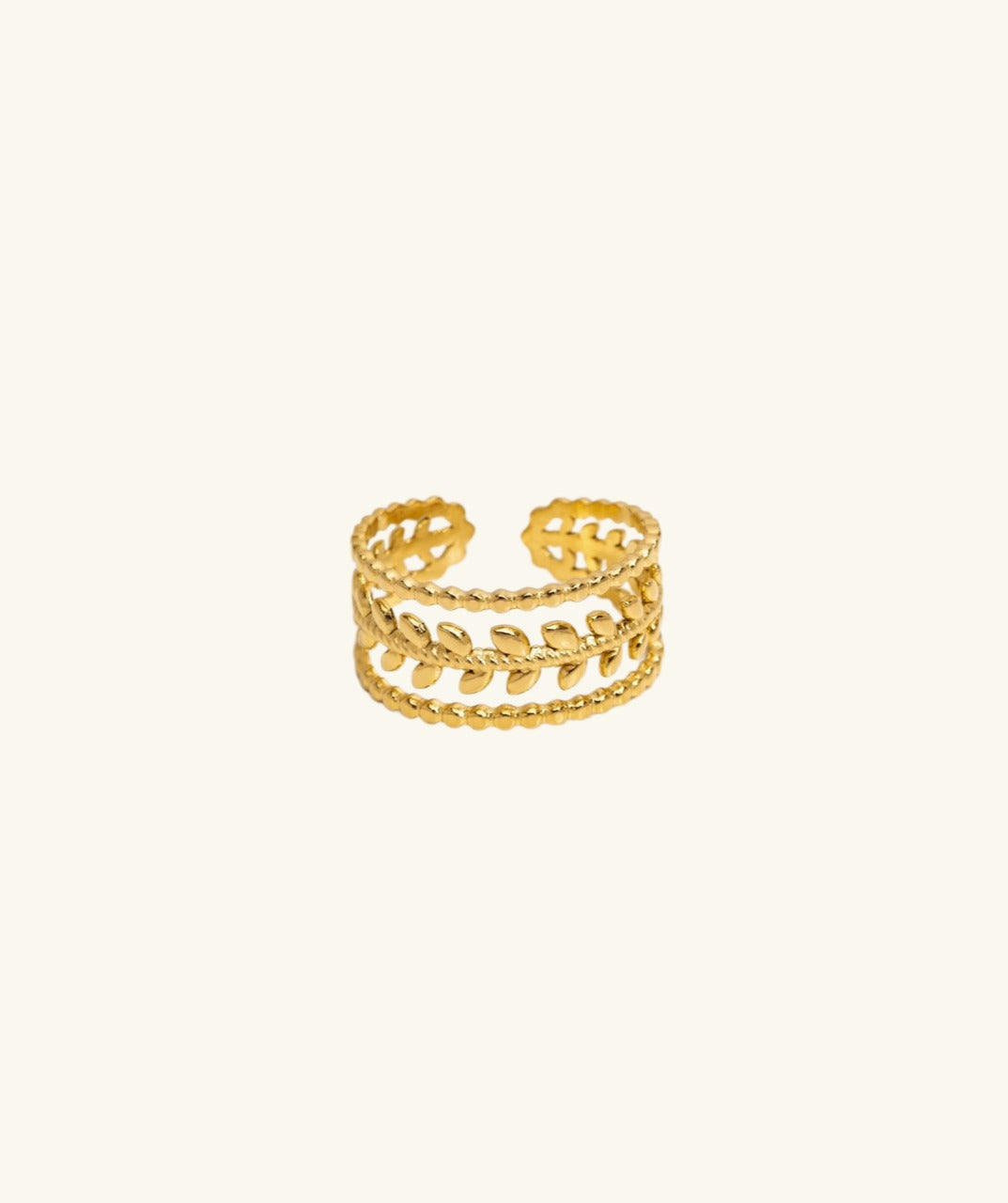 Leaf Hollow Stackable Ring