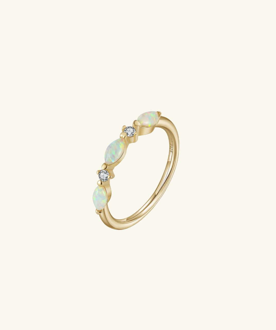 Opal Diamond Stackable Ring