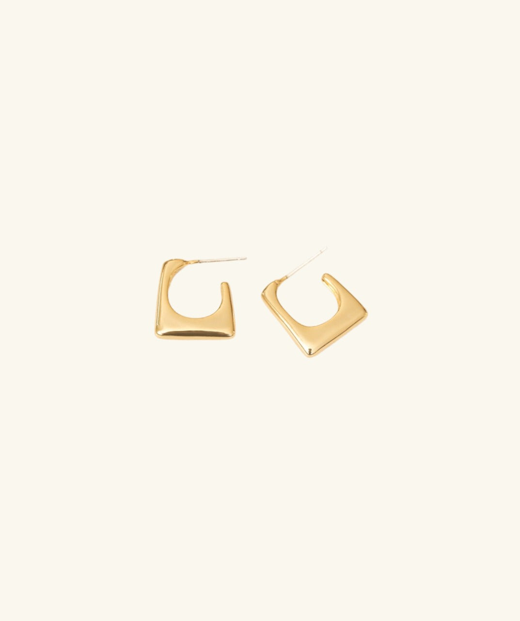 Geometric Brass Hoop Earrings