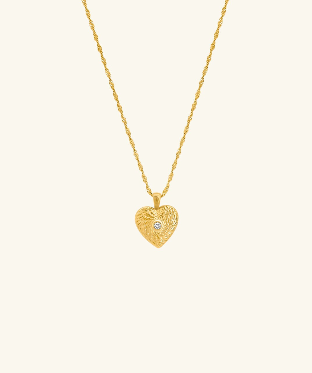 Heart Textured Pendant Necklace