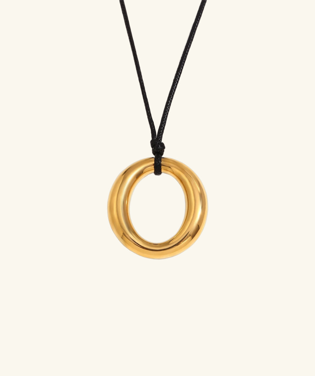 Endless Circle Pendant Cord Necklace