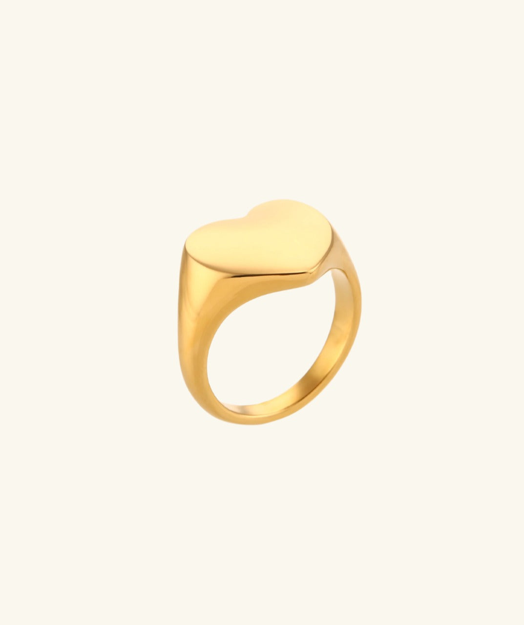 Heart Gold-Plated Signet Ring