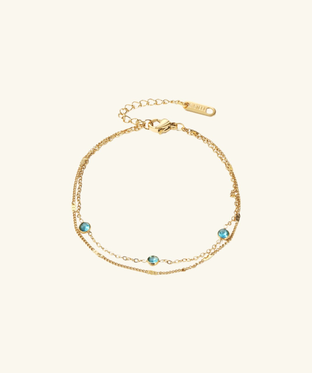 Blue Gemstone Chain Bracelet