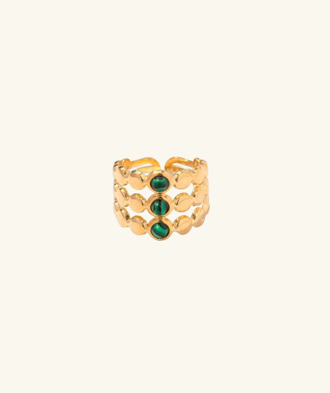 Layered Malachite Statement Ring