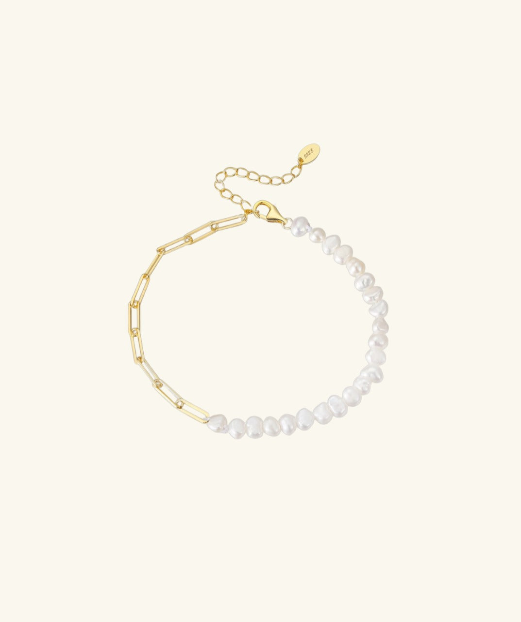 Pearl Paperclip Chain Bracelet