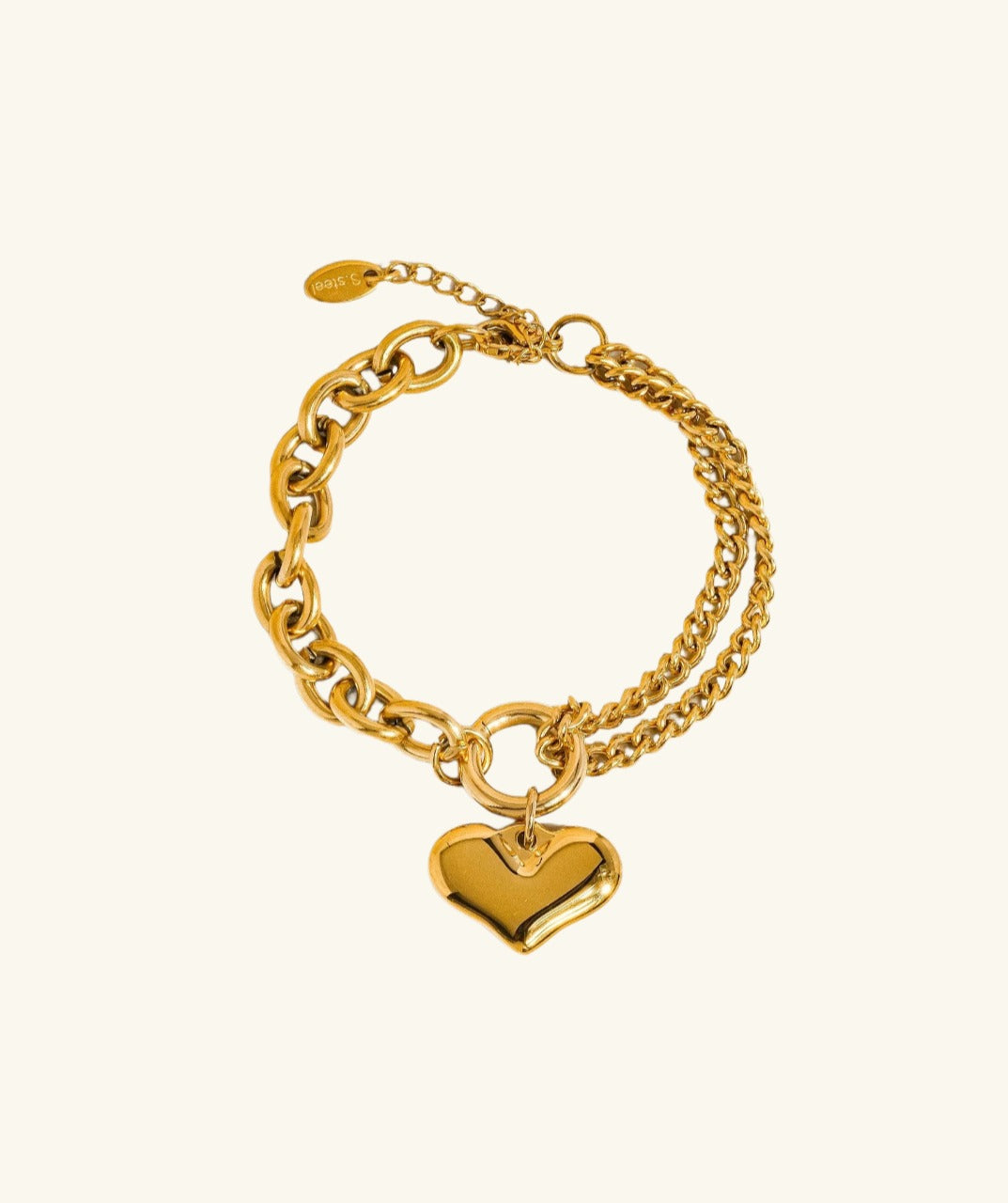 Heart Chunky Chain Bracelet