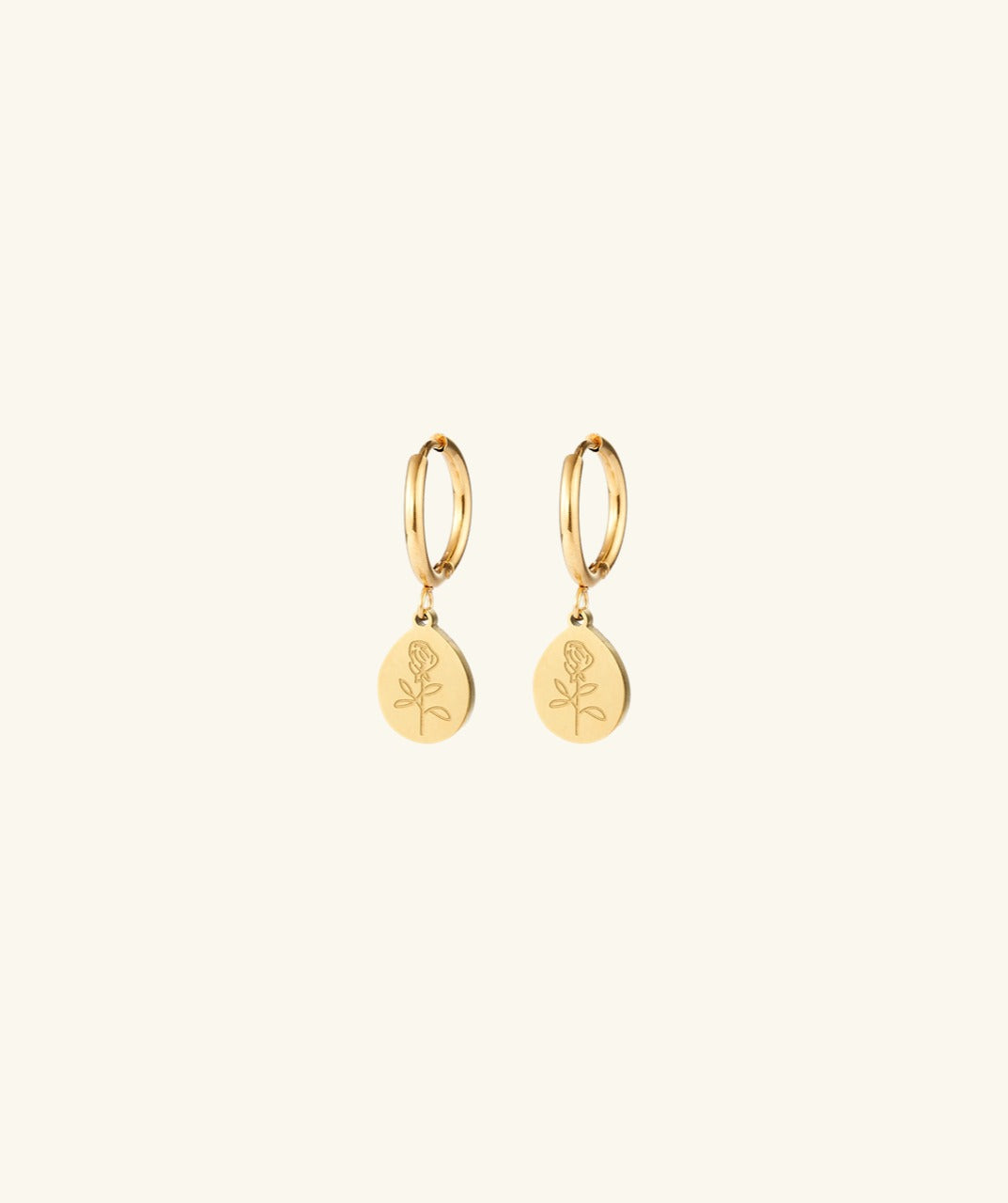 Rose Charm Drop Earrings