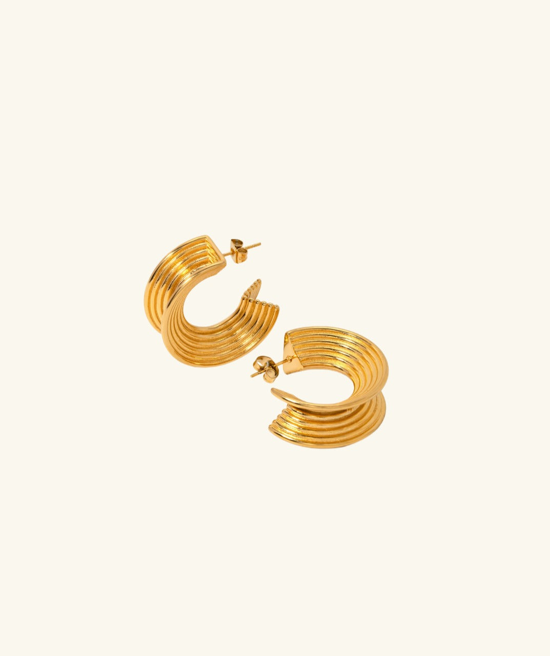 Line Design Hoop Earrings