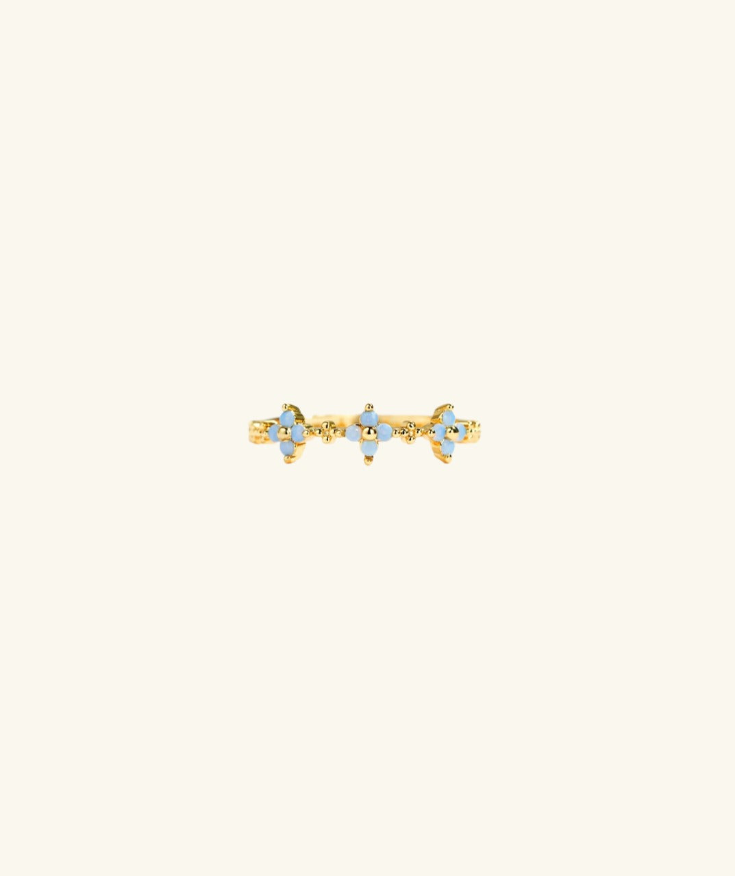 Blue Flower Stackable Ring