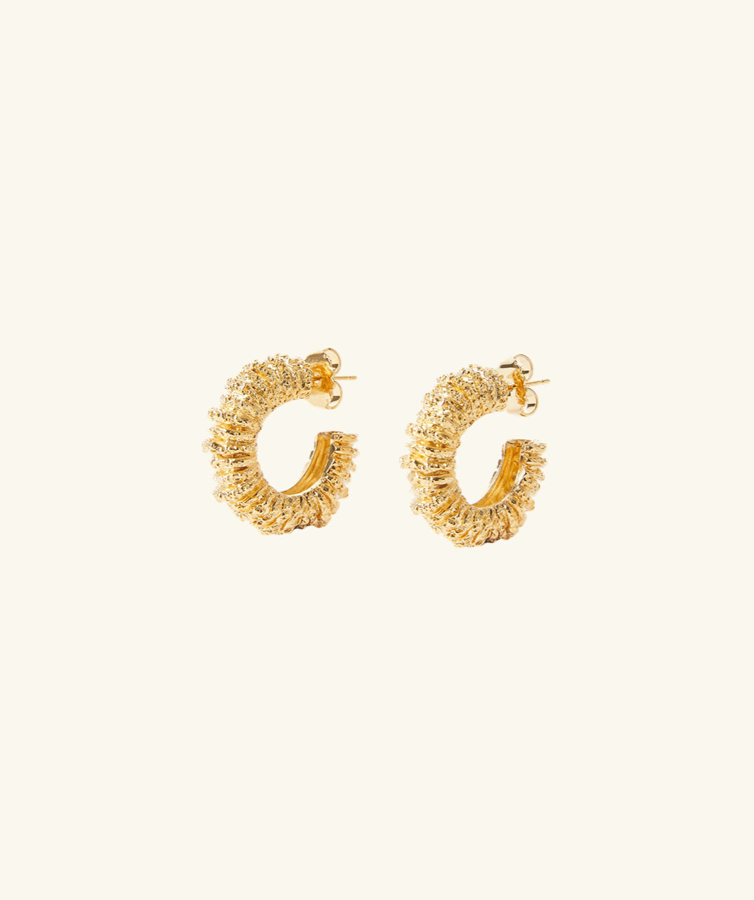 Golden Textured Hoop Earrings