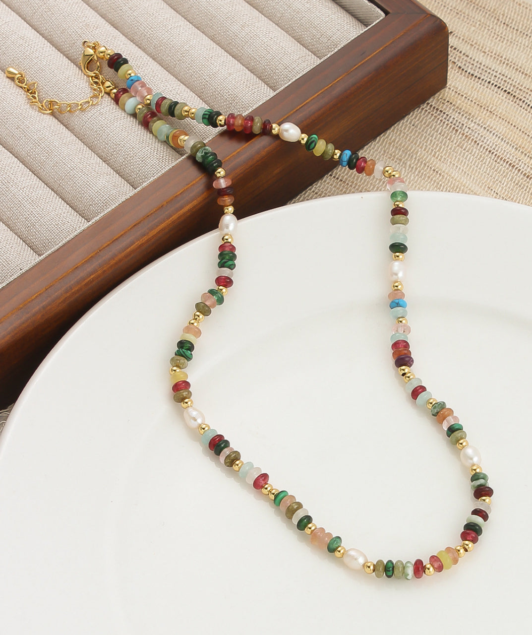 Nature Stone Chain Necklace