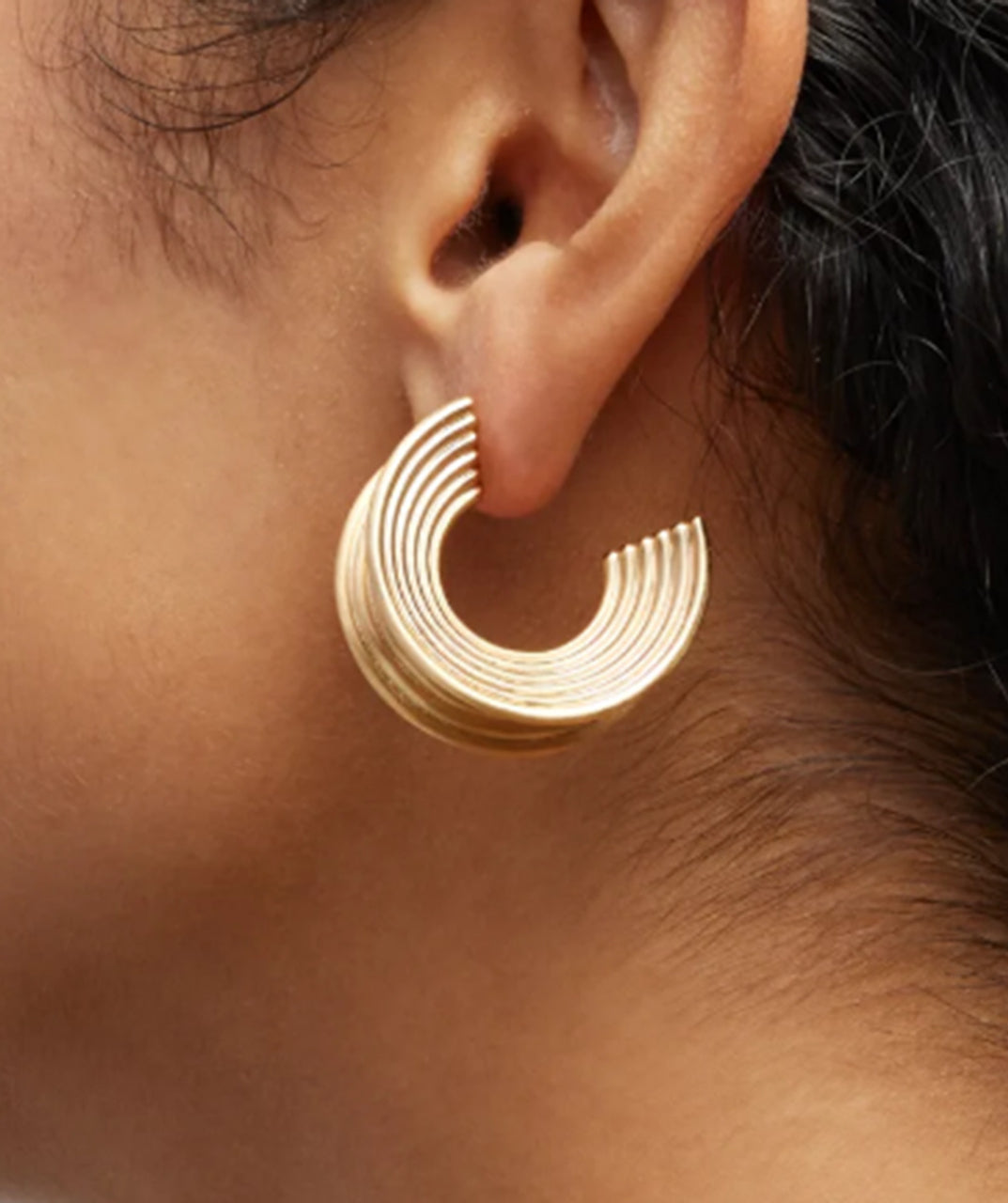 Line Design Hoop Earrings