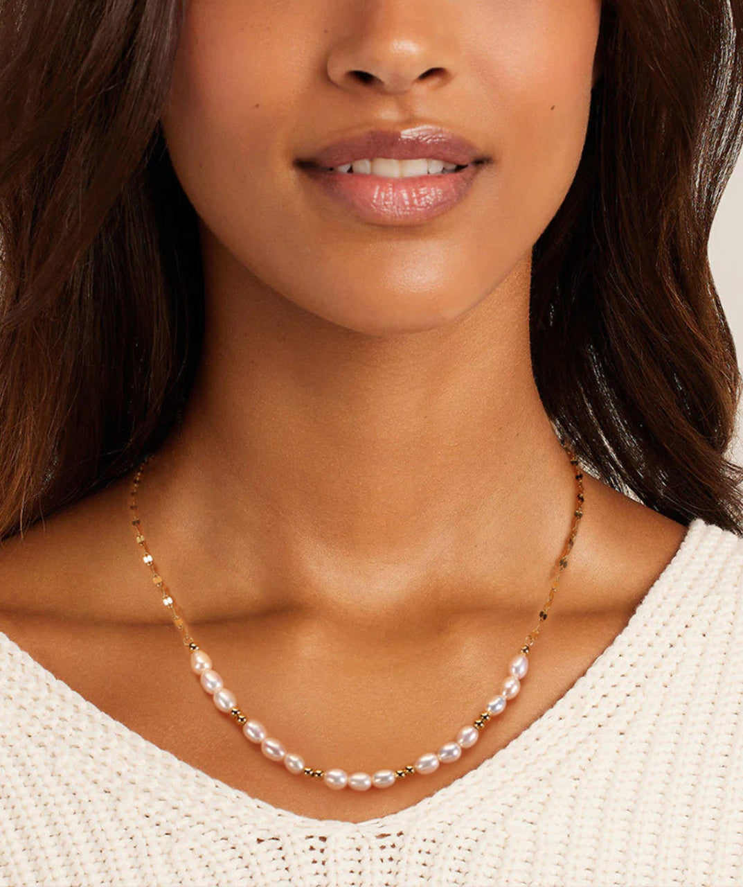 Pearl Silver Chain Necklace