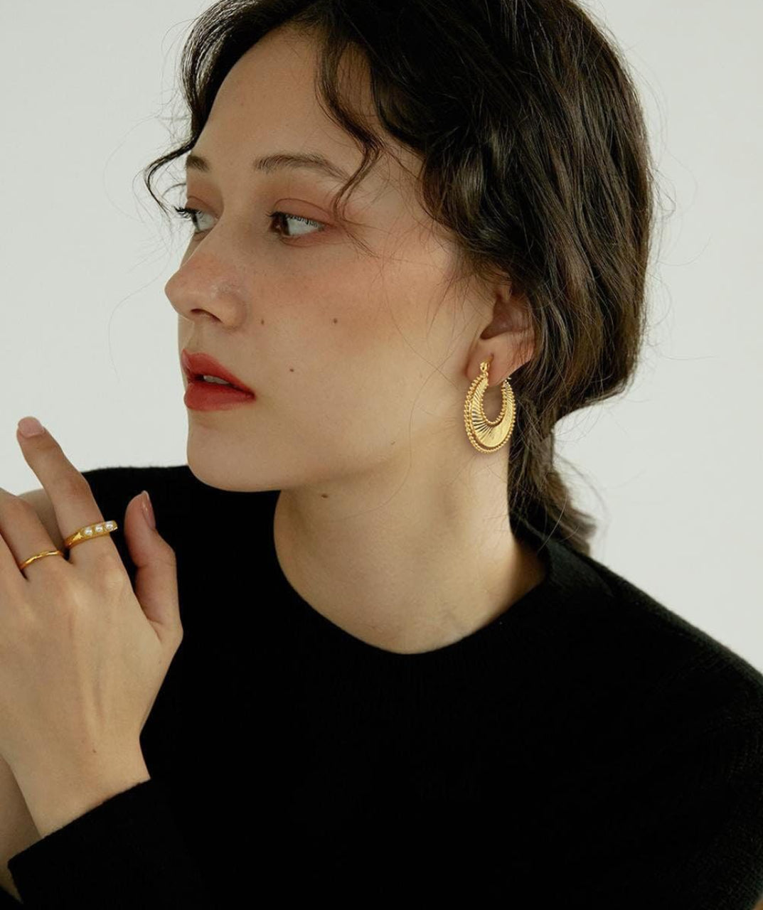 Bohemian Gold Hoop Earrings