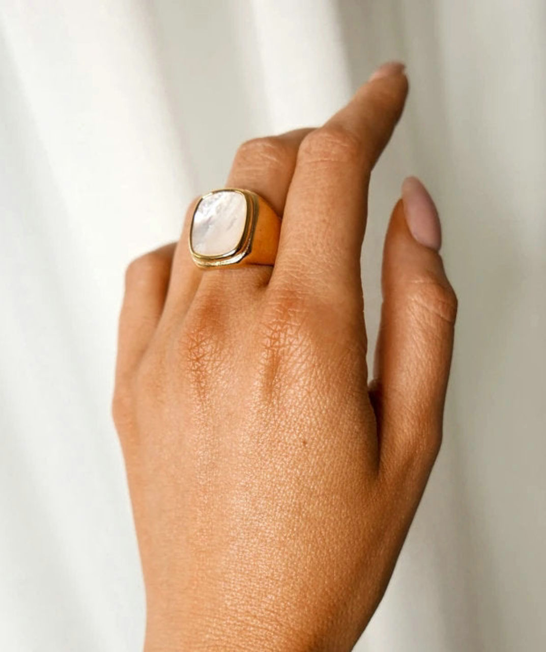 Mother-Pearl Signet Ring