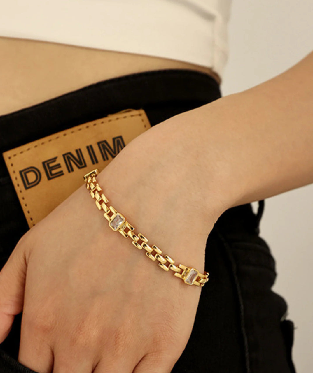 Diamond Buckle Chain Bracelet