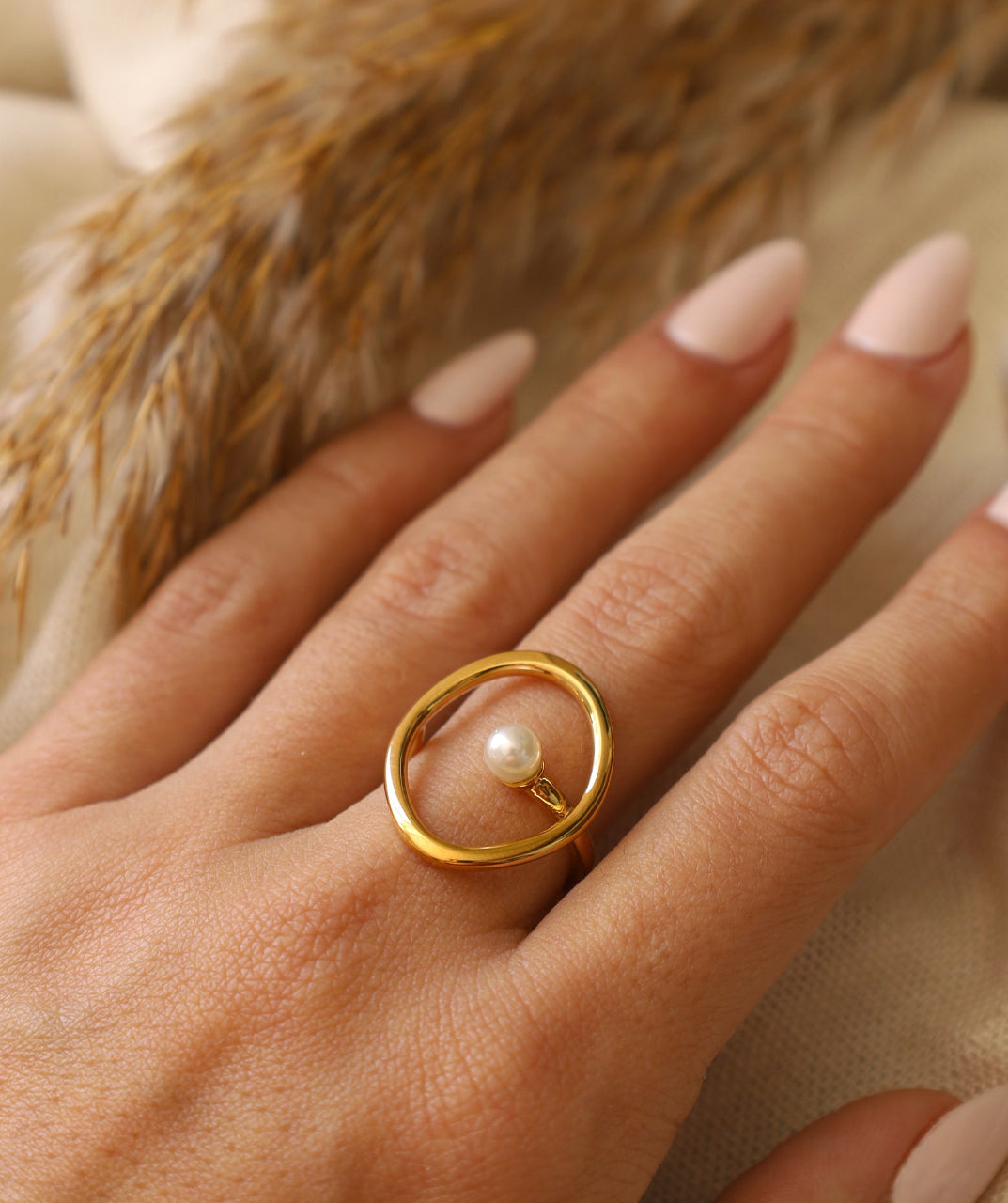 Modern Pearl Statement Ring