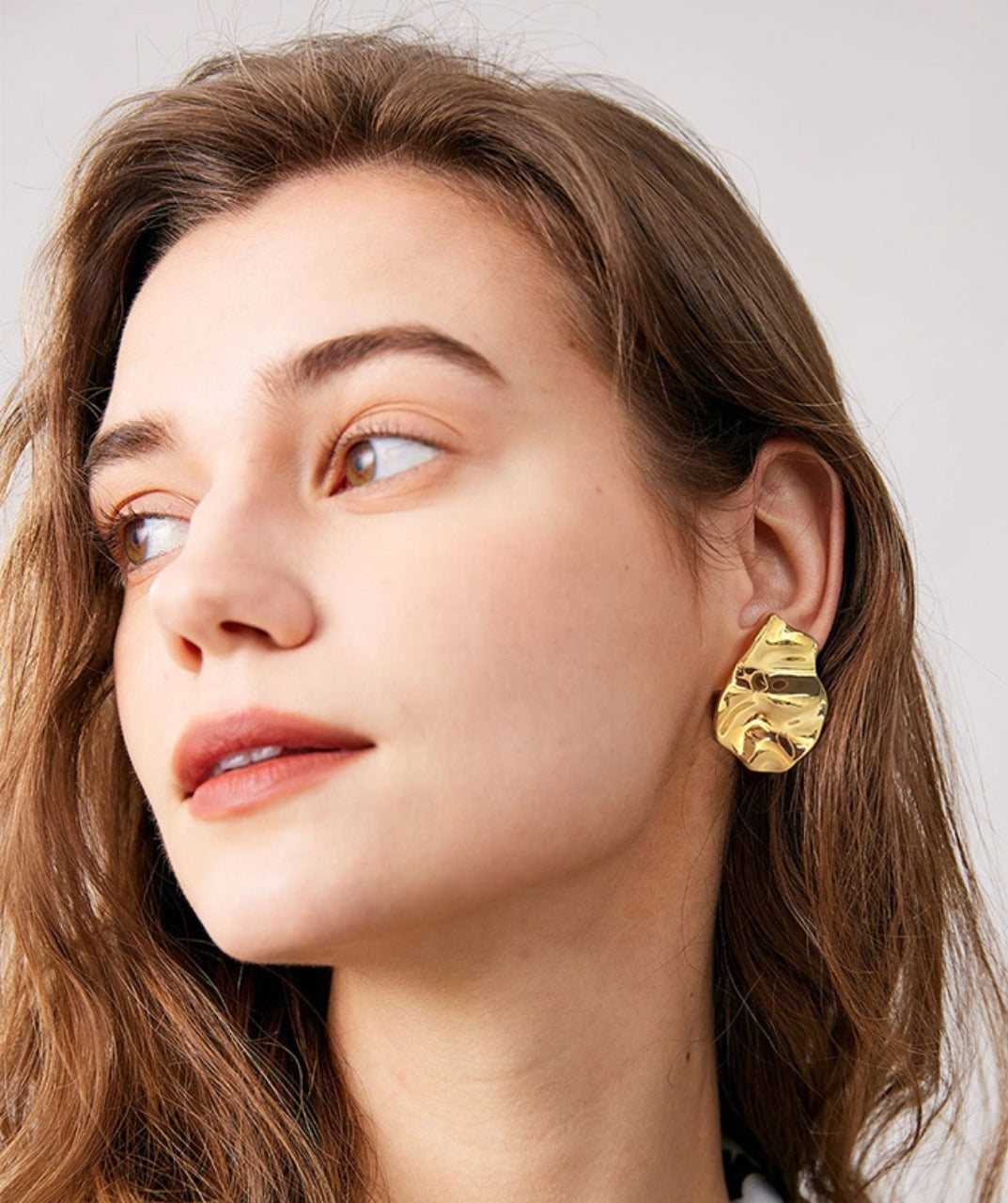 Pleated Stud Earrings