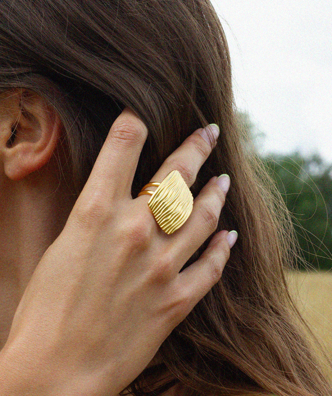 Geometric Texture Statement Ring