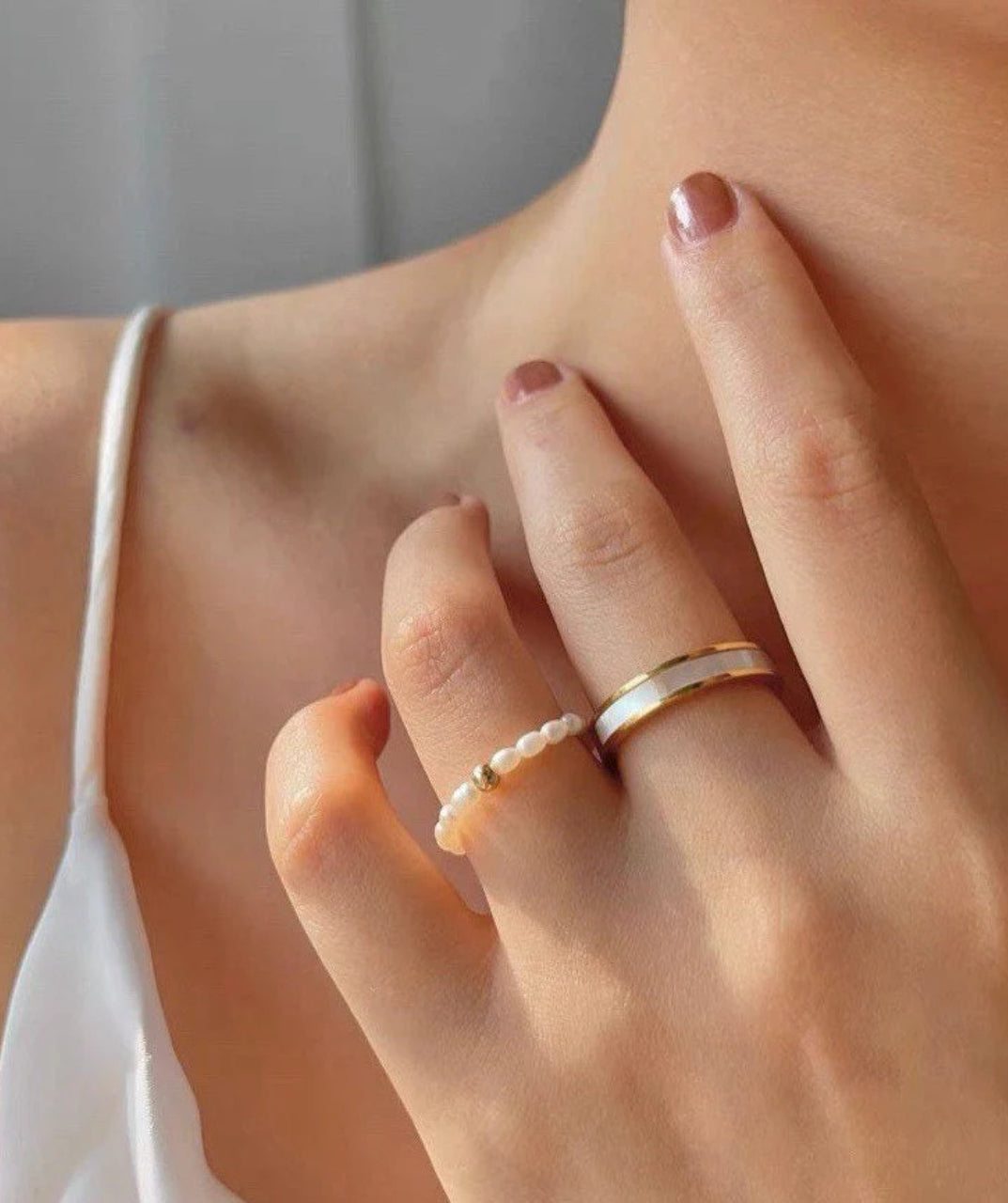 Mother-of-Pearl Stackable Ring