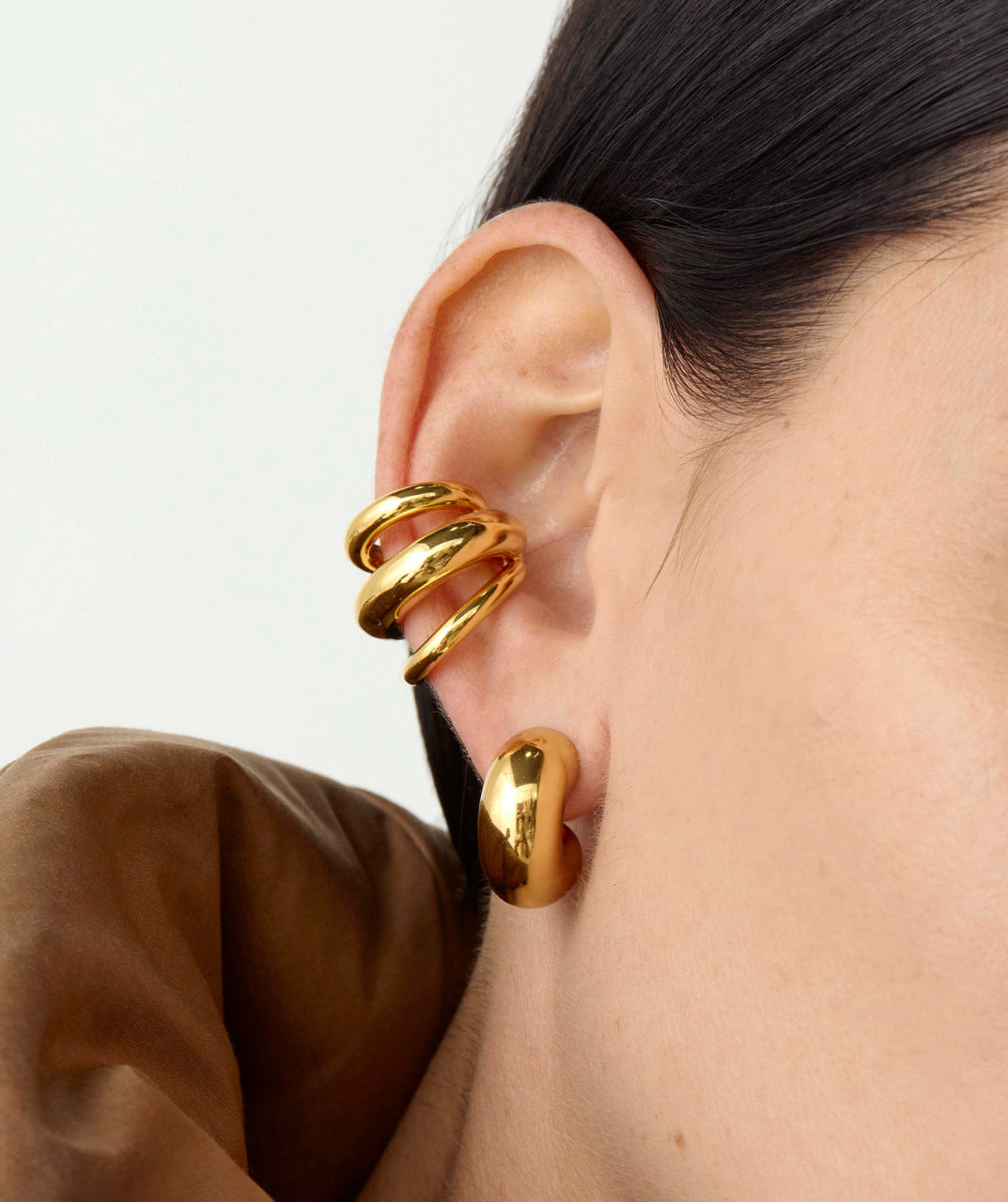 Golden Helix Ear Cuffs