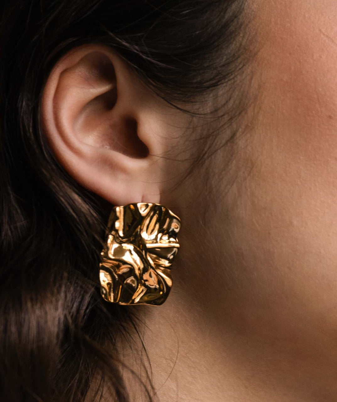 Pleated Stud Earrings