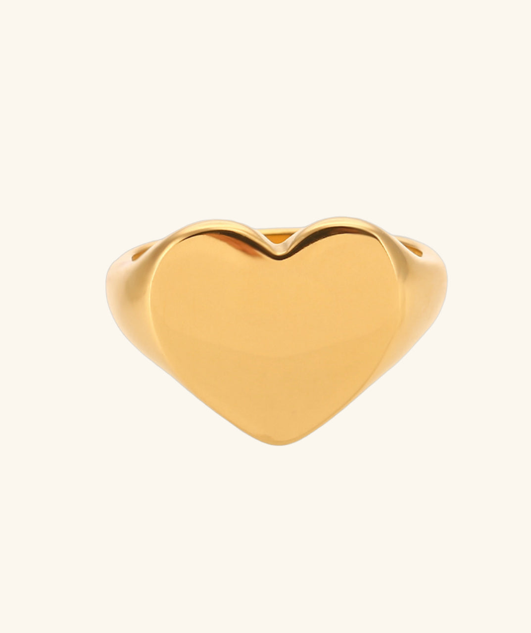 Heart Gold-Plated Signet Ring