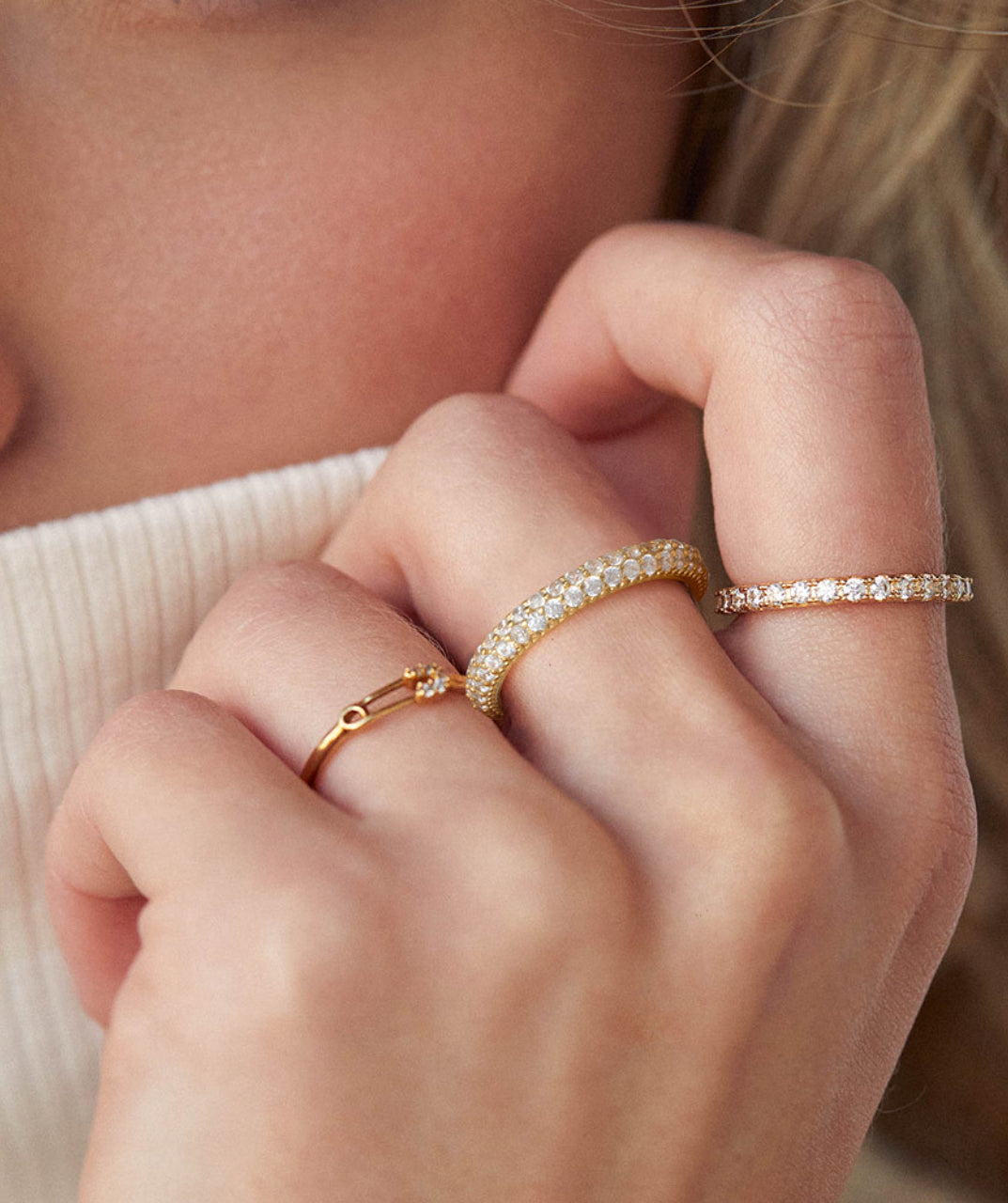 Pave Gold Stackable Ring