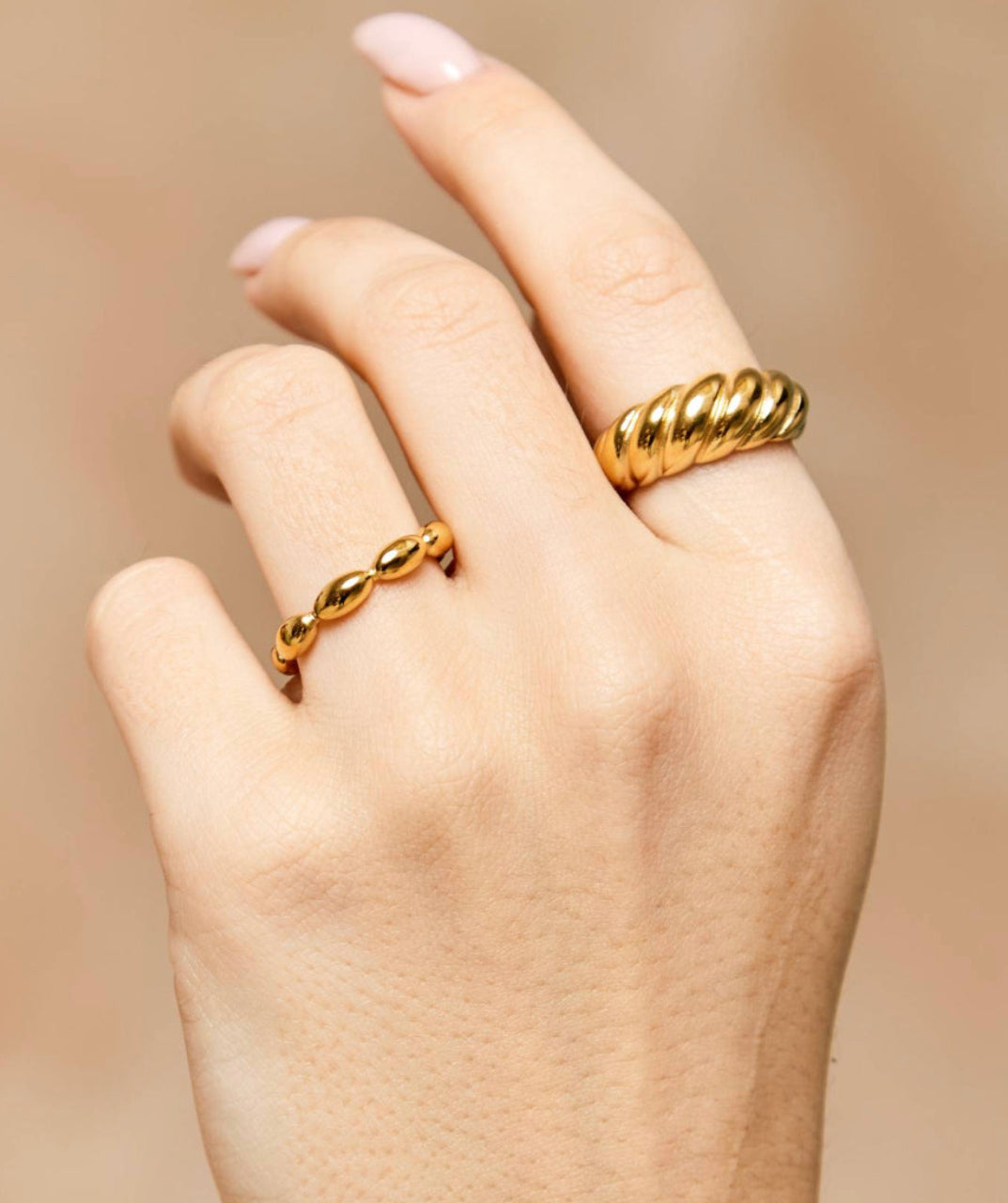 Helical Gold Stackable Ring