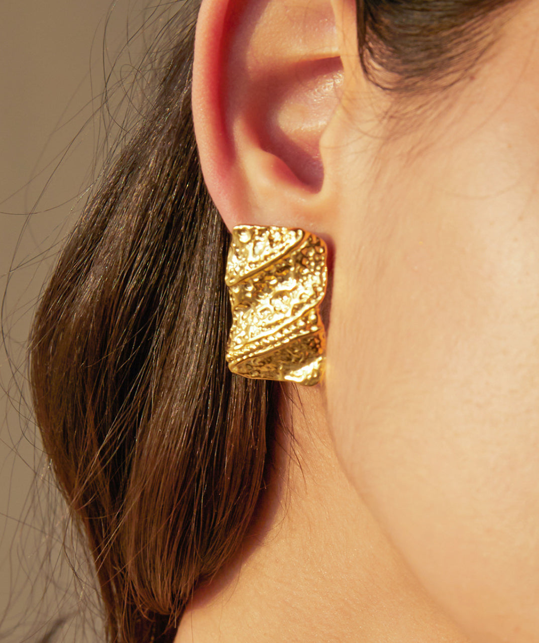 Pleated Stud Earrings