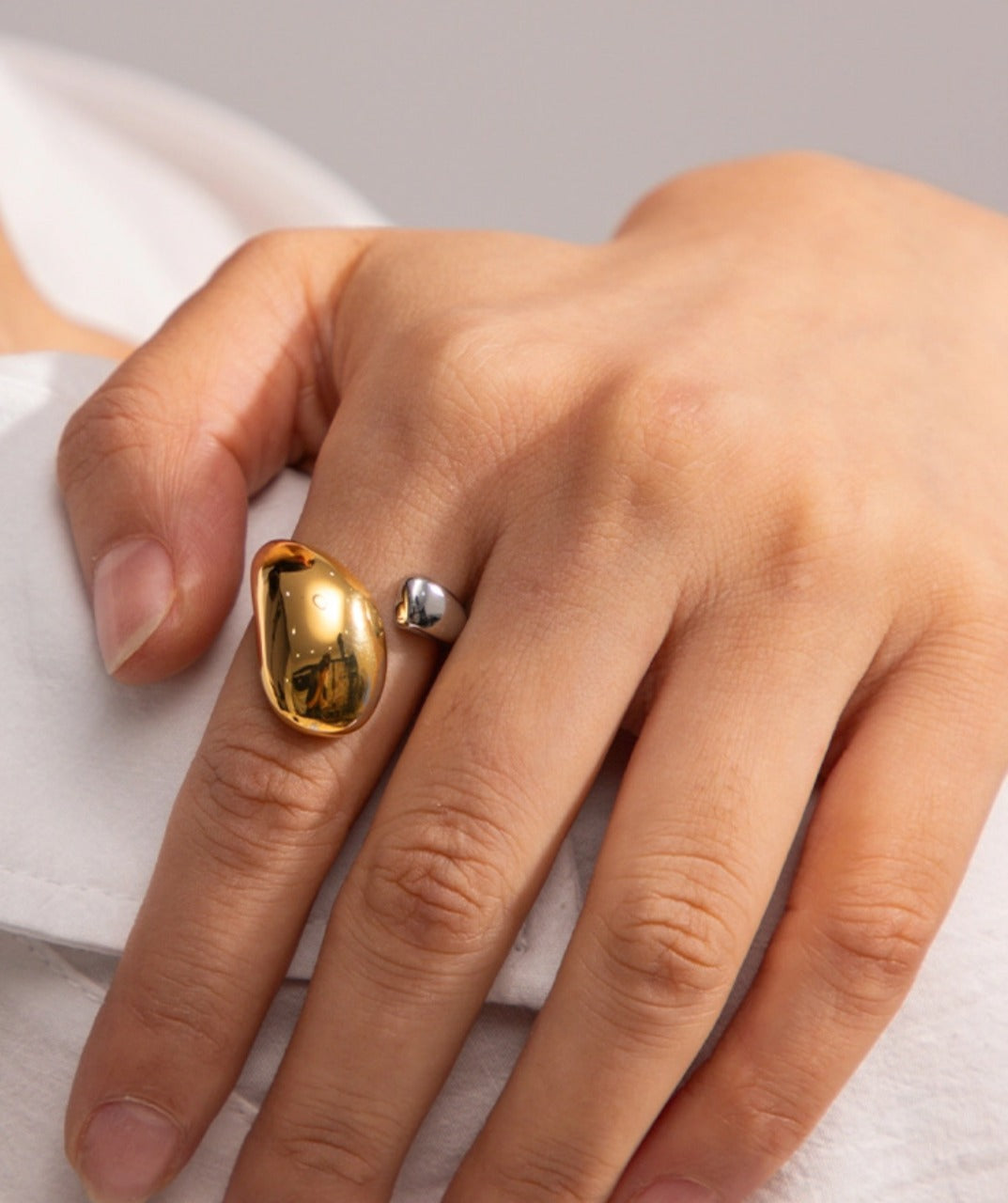 Asymmetric Titanium Statement Ring