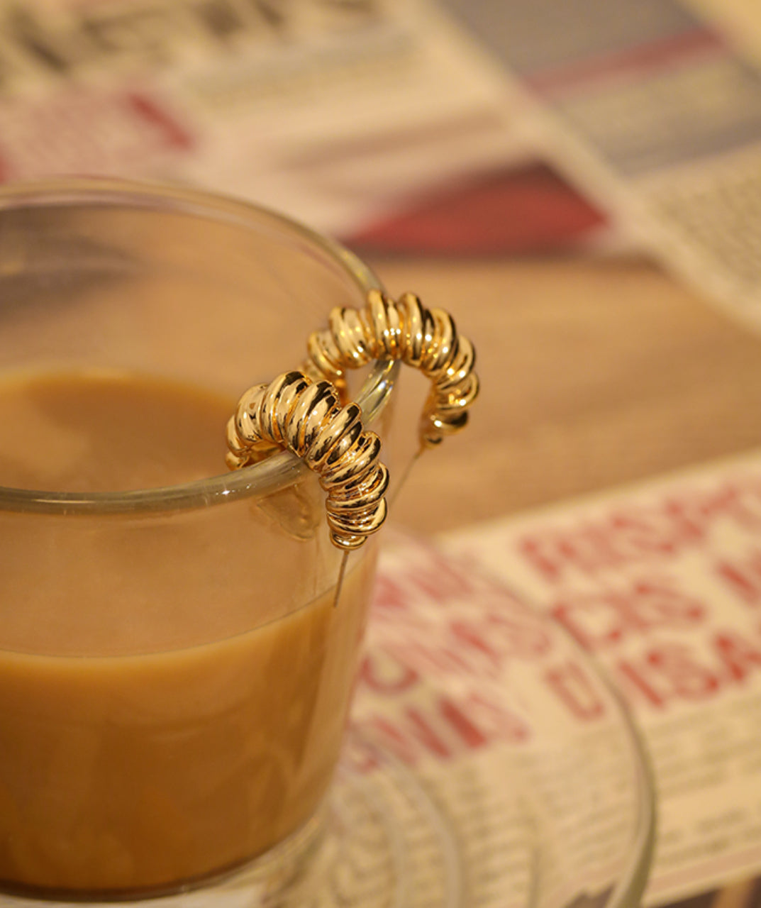 Helical Brass Hoop Earrings