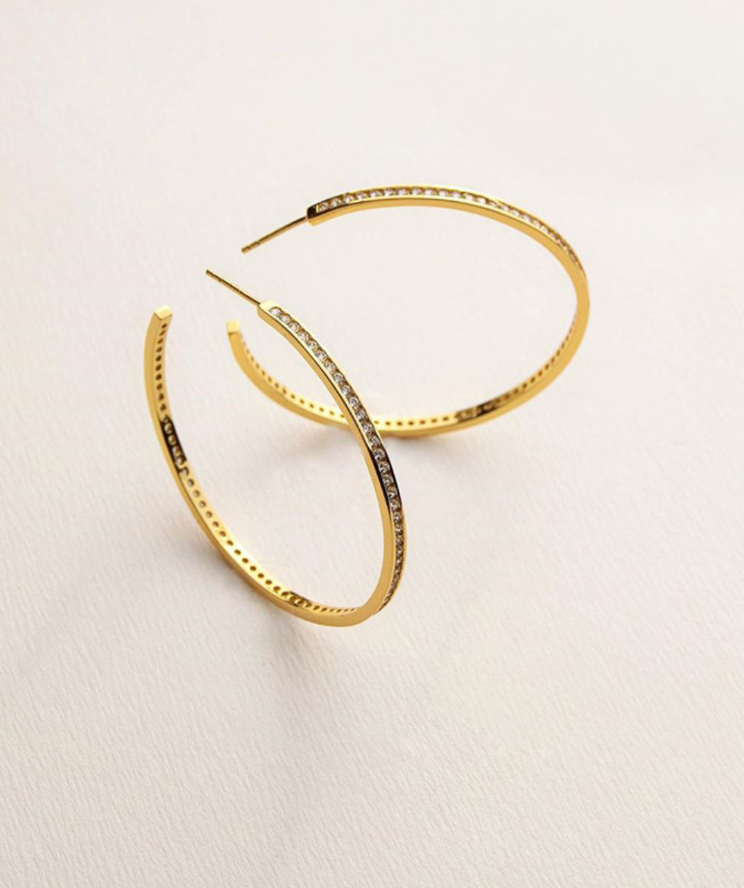 Pave Hoop Earrings