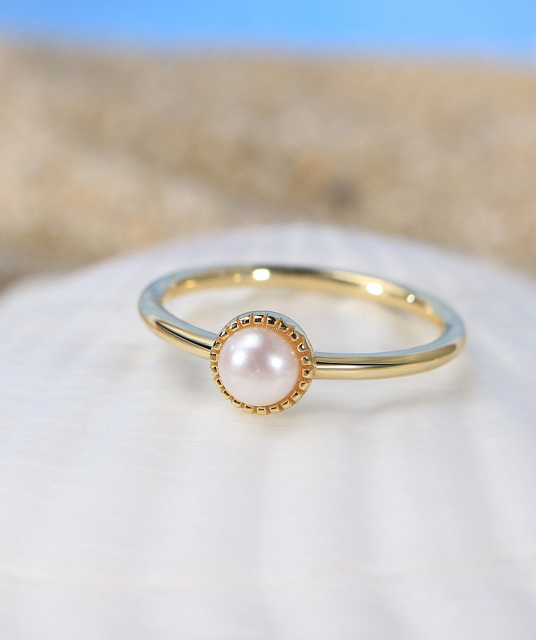 Elegant Pearl Stack Ring