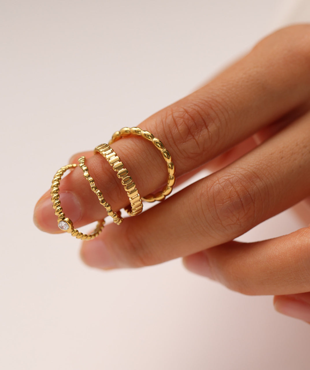 Twist Diamond Stackable Ring