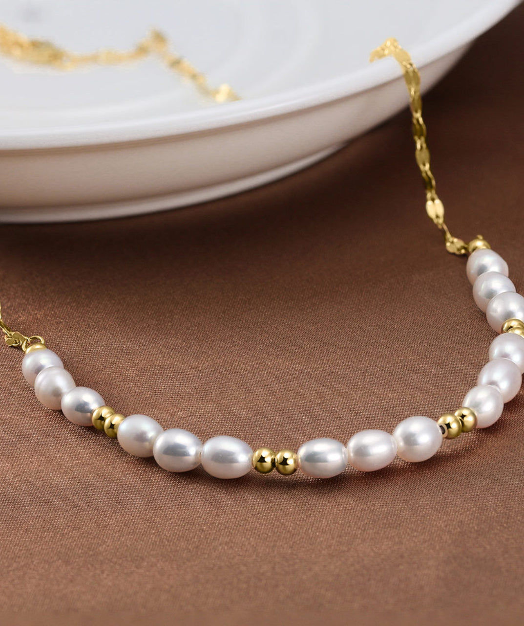 Pearl Silver Chain Necklace