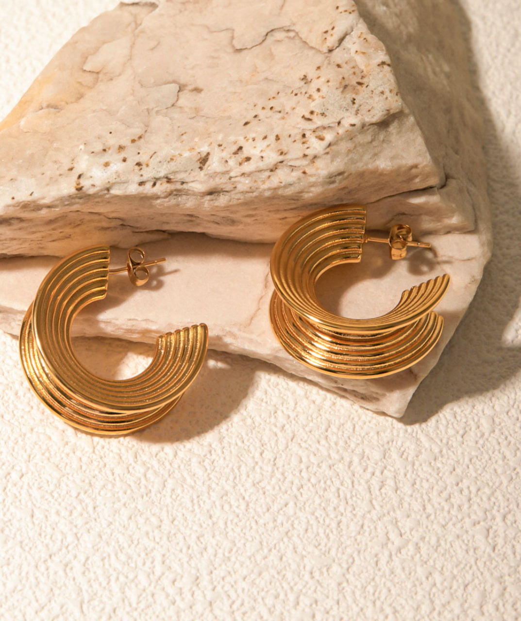 Line Design Hoop Earrings