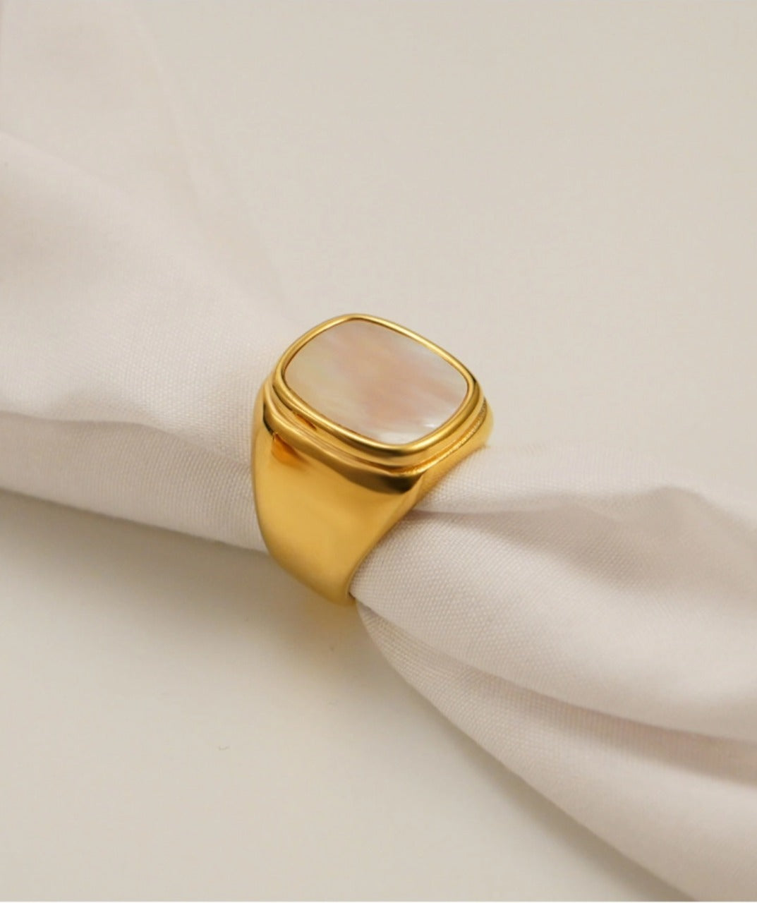 Mother-Pearl Signet Ring