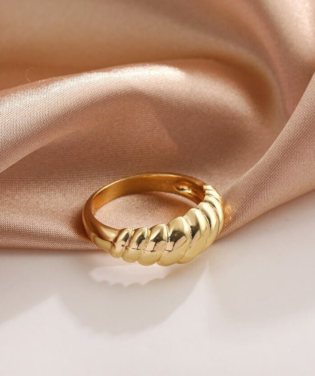 Helical Gold Stackable Ring