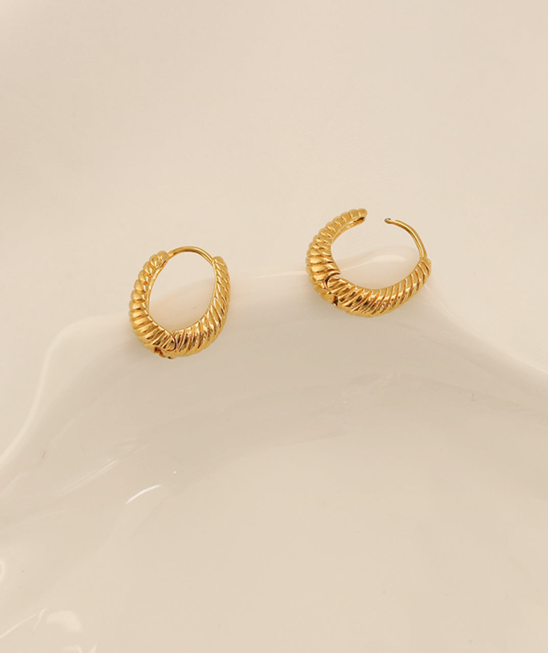 Helical Oval Hoop Earrings