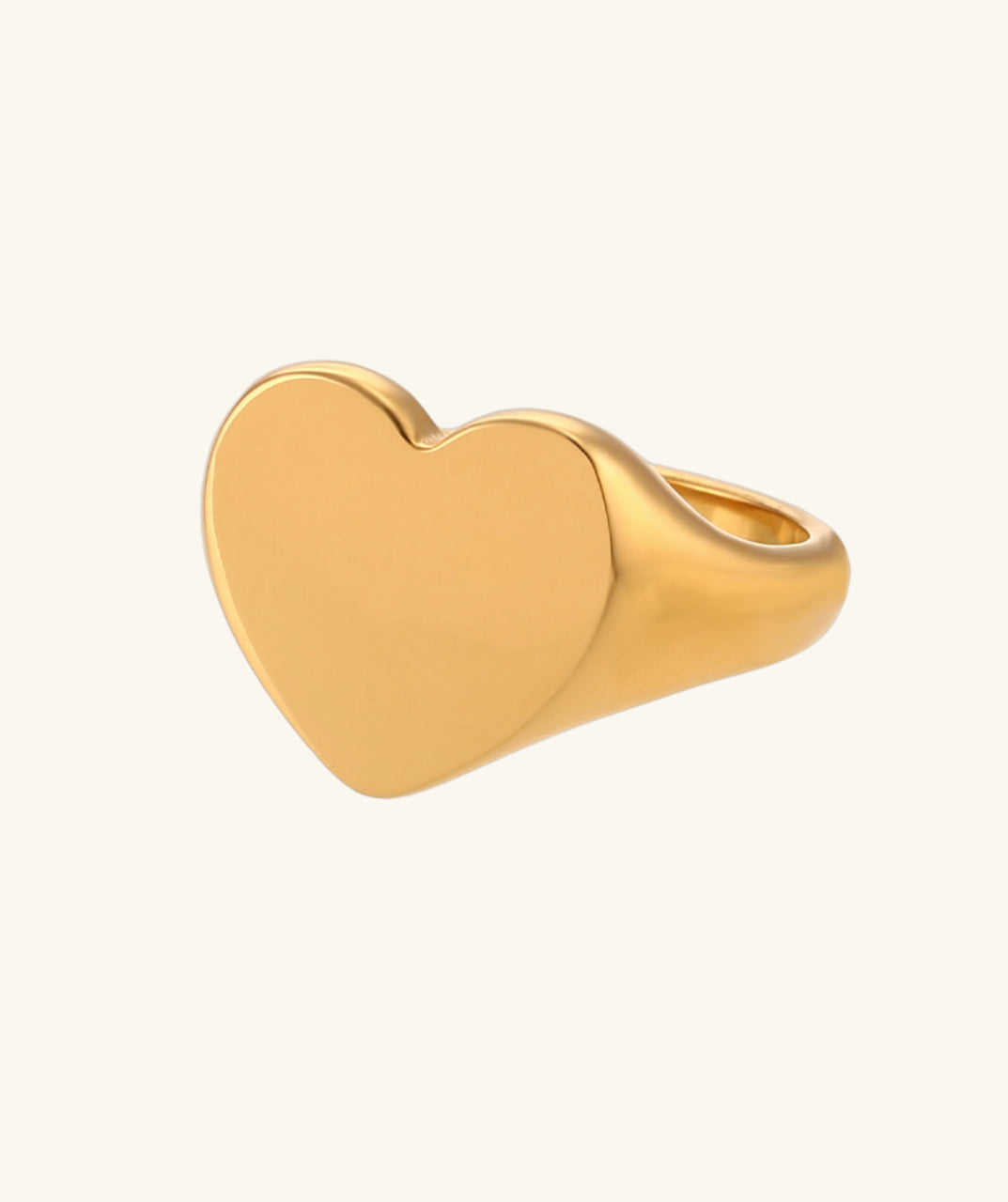 Heart Gold-Plated Signet Ring