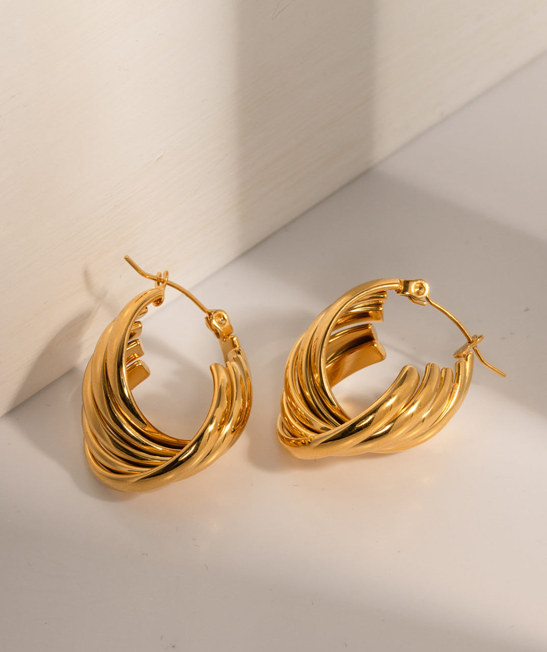 Line Design Hoop Earrings