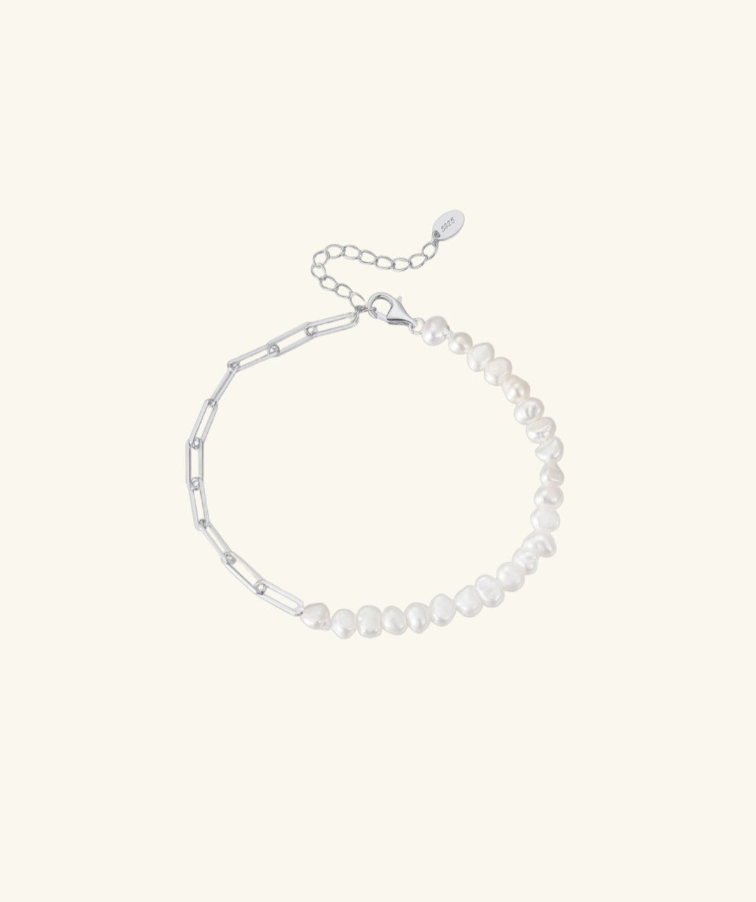 Pearl Paperclip Chain Bracelet