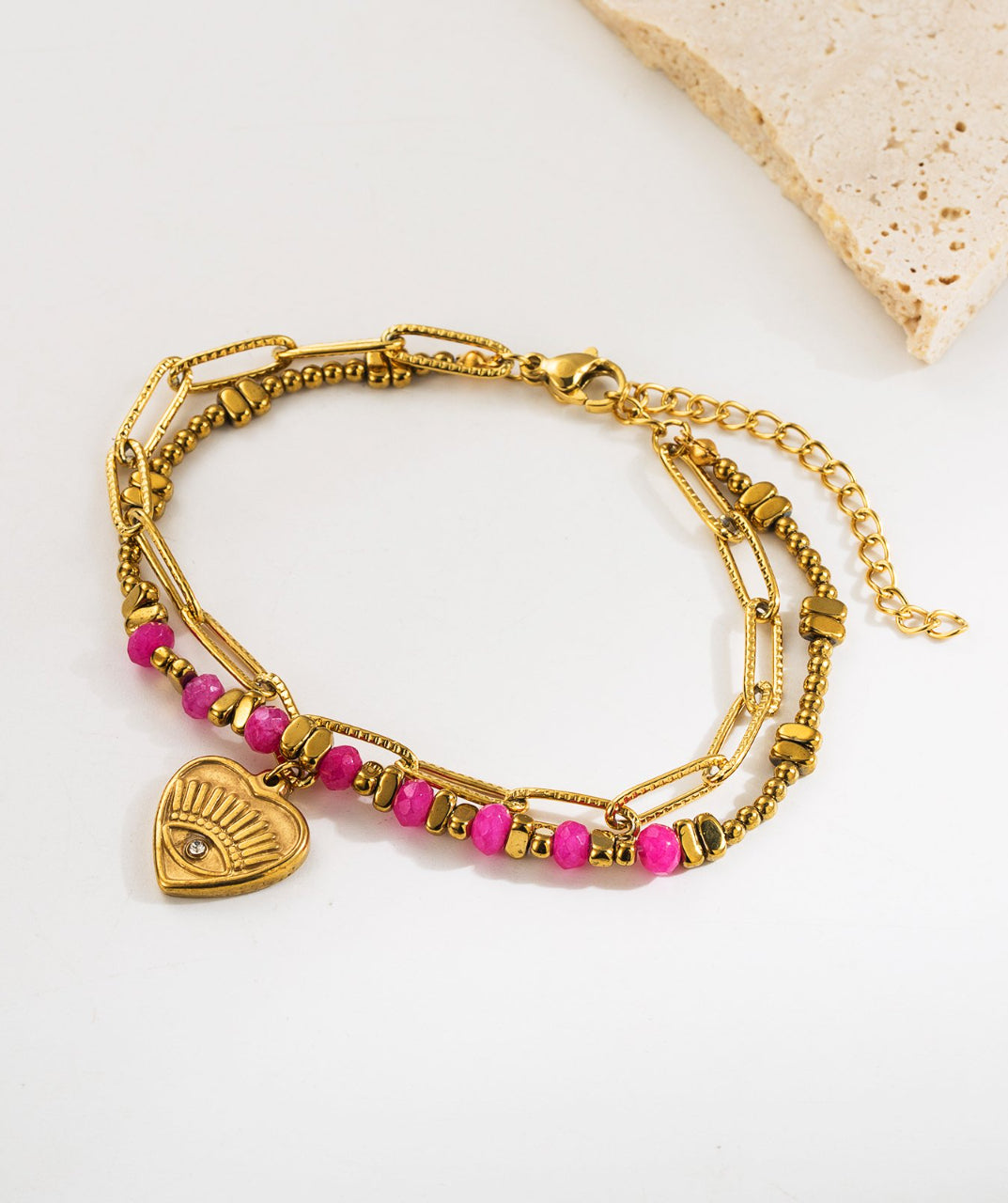 Bohemian Stone Charm Bracelet