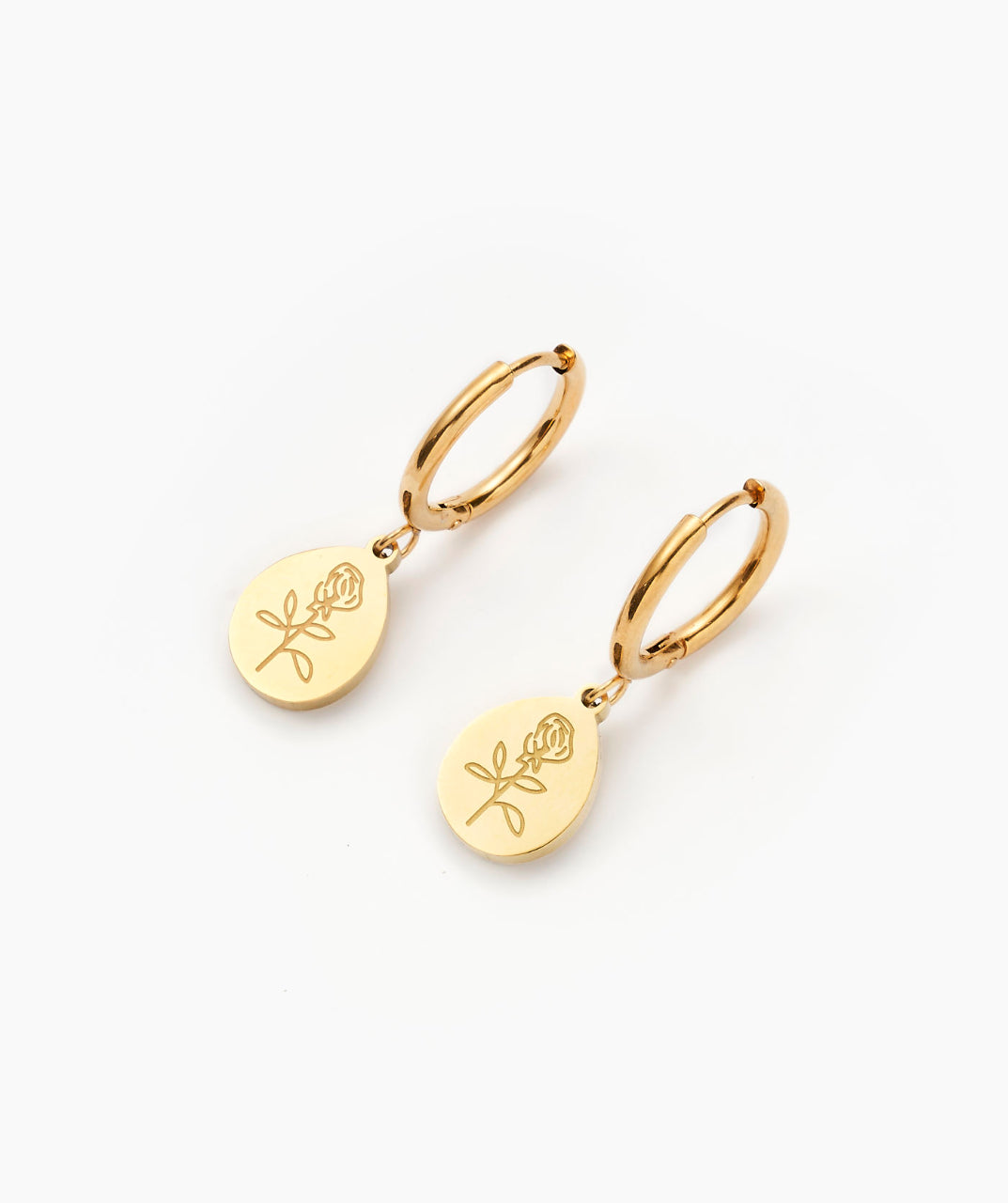 Rose Charm Drop Earrings